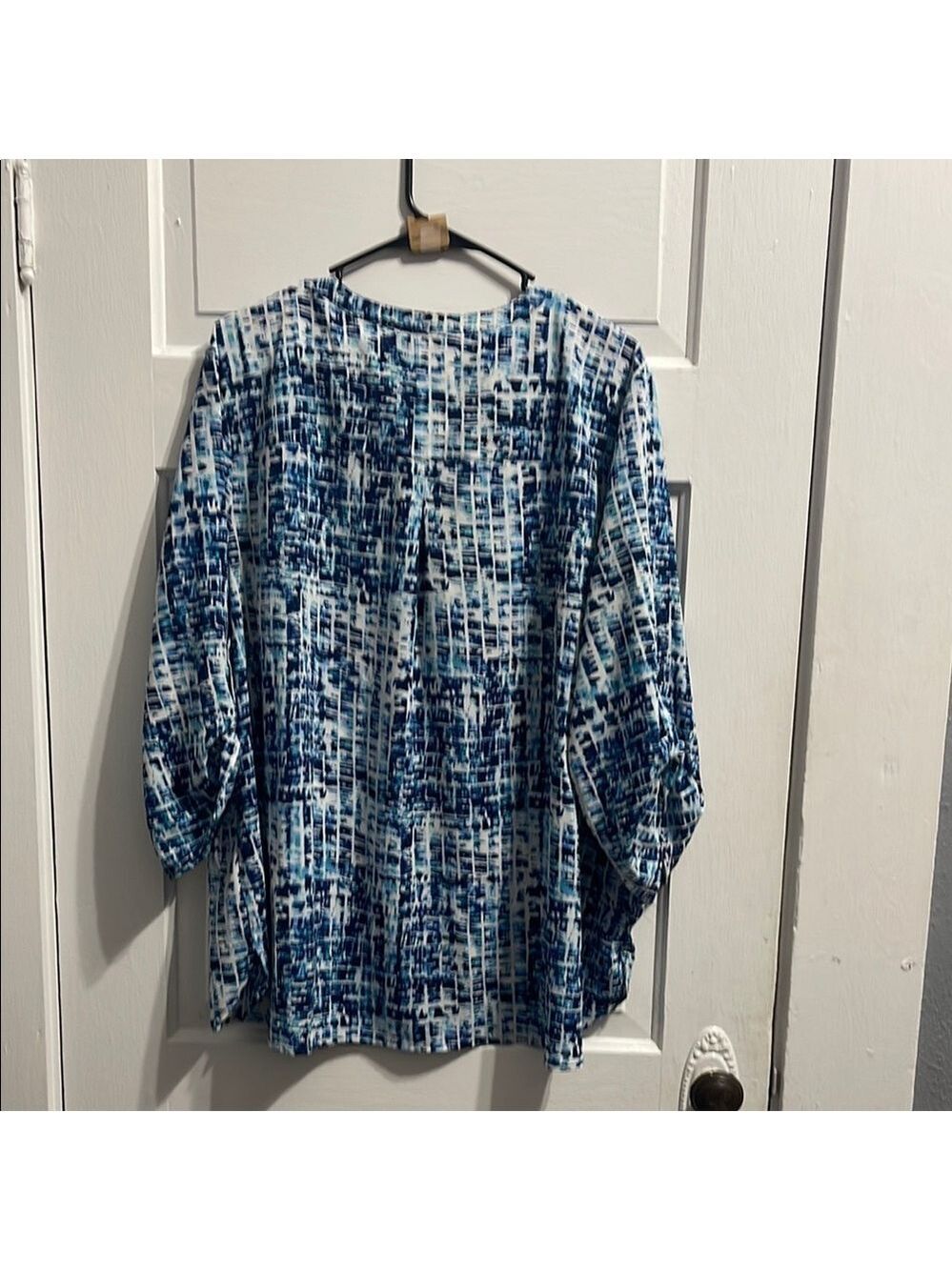 Blue Patterned Women's Top - Picture 4 of 5